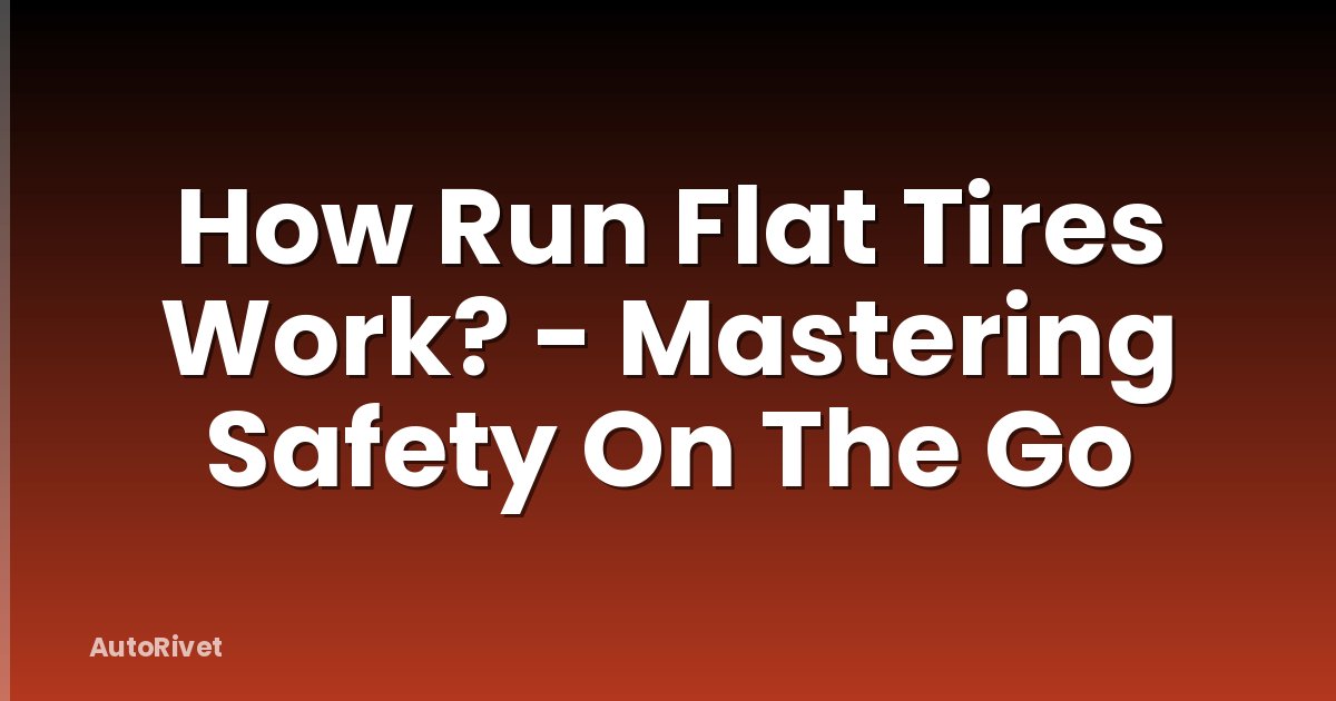 How Run Flat Tires Work? - Mastering Safety On The Go