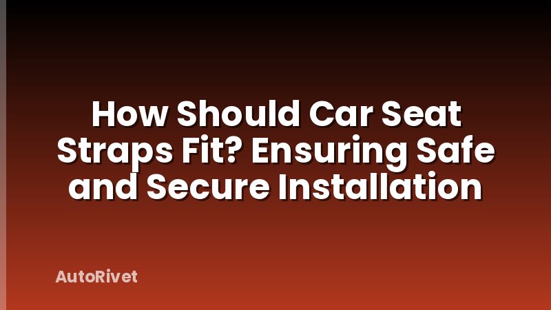 How Should Car Seat Straps Fit? Ensuring Safe and Secure Installation