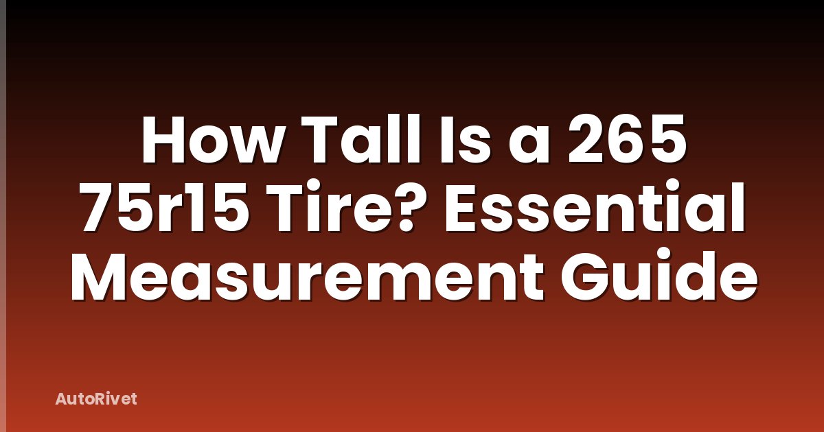 How Tall Is a 265 75r15 Tire? Essential Measurement Guide