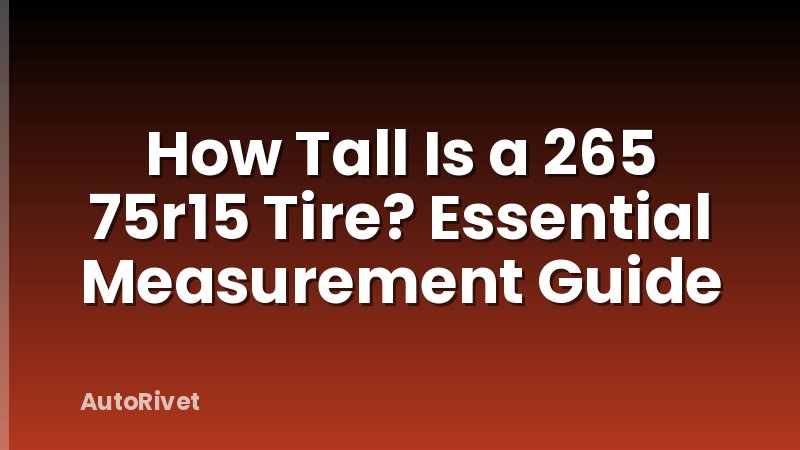 How Tall Is a 265 75r15 Tire? Essential Measurement Guide