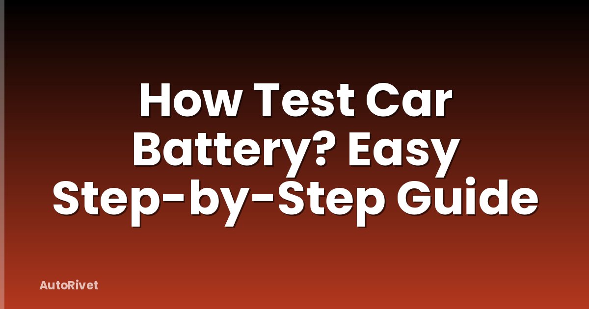 How Test Car Battery? Easy Step-by-Step Guide