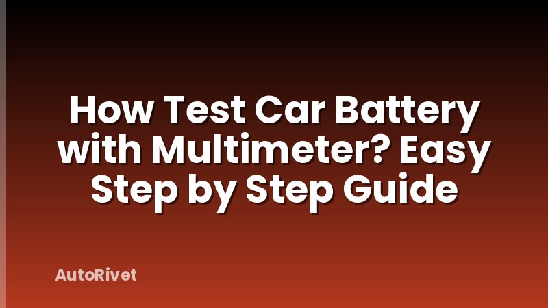How Test Car Battery with Multimeter? Easy Step by Step Guide
