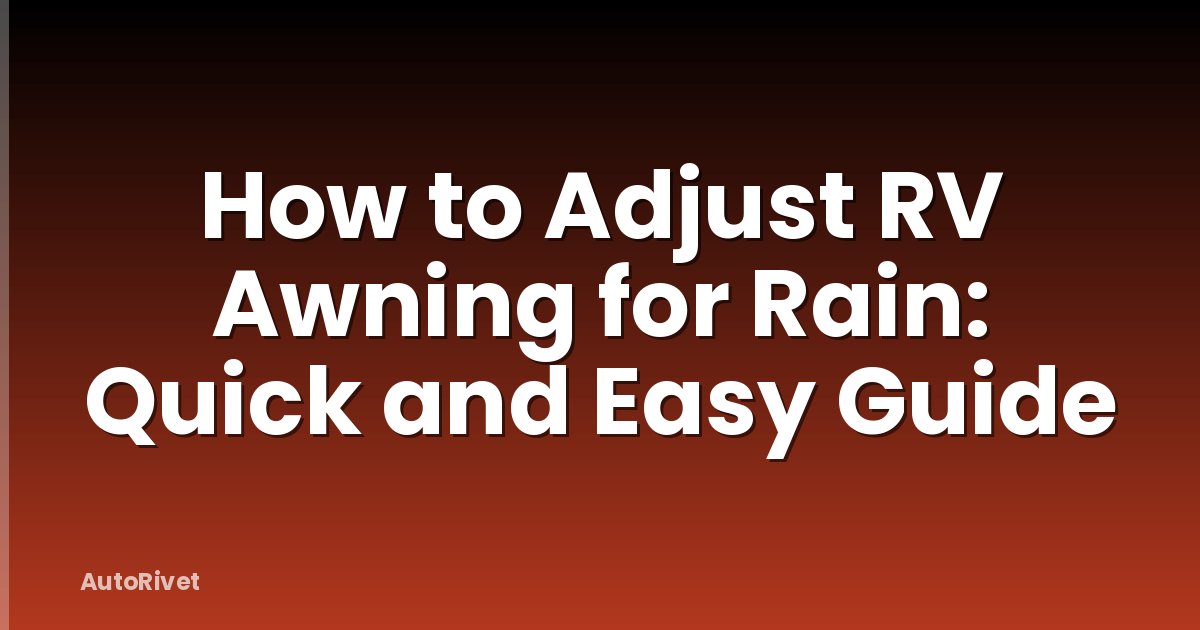 How to Adjust RV Awning for Rain: Quick and Easy Guide