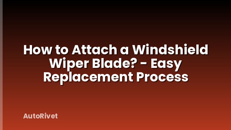 How to Attach a Windshield Wiper Blade? - Easy Replacement Process