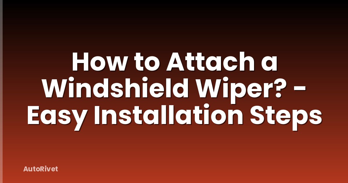 How to Attach a Windshield Wiper? - Easy Installation Steps