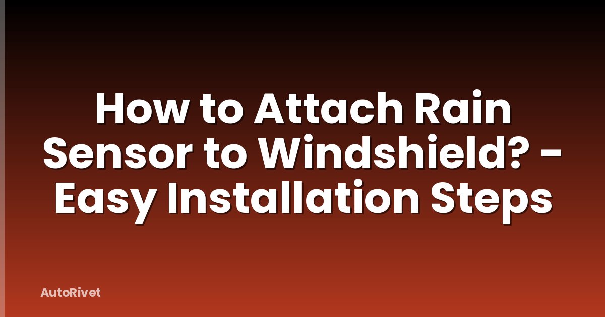 How to Attach Rain Sensor to Windshield? - Easy Installation Steps