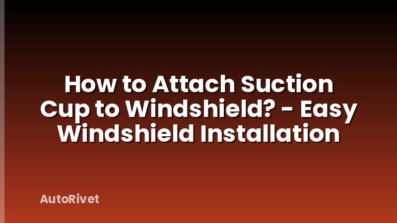 How to Attach Suction Cup to Windshield? - Easy Windshield Installation