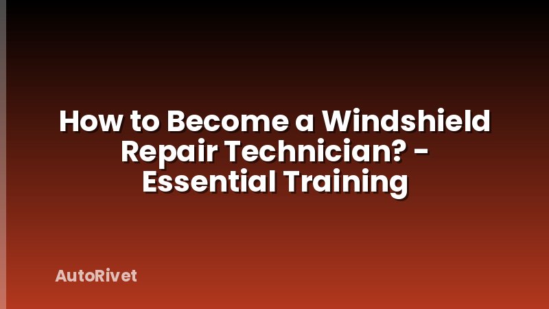 How to Become a Windshield Repair Technician? - Essential Training