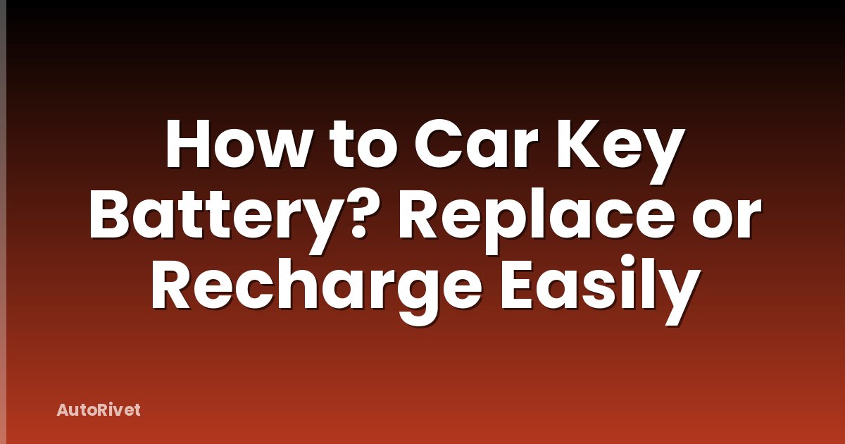 How to Car Key Battery? Replace or Recharge Easily