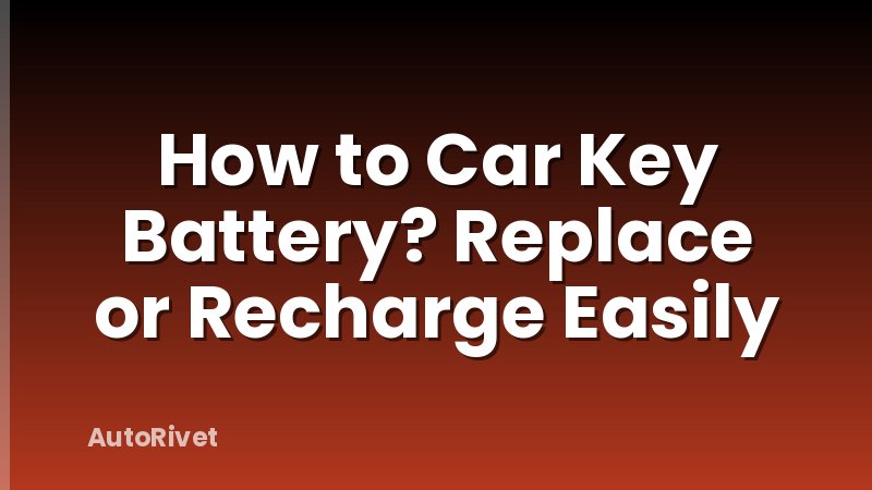 How to Car Key Battery? Replace or Recharge Easily