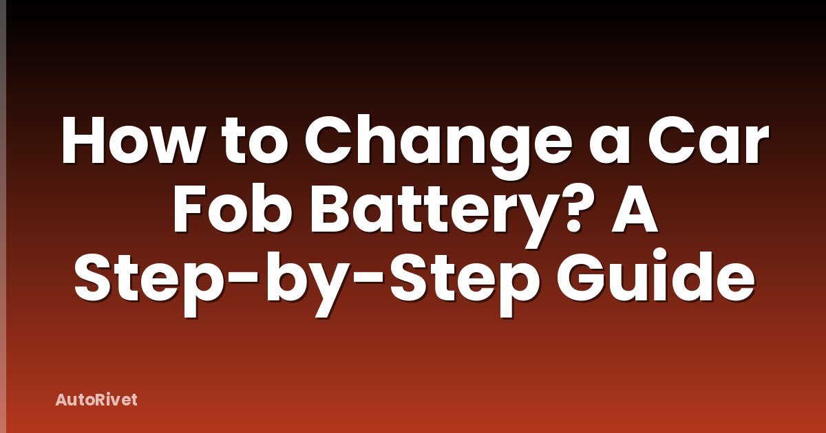 How to Change a Car Fob Battery? A Step-by-Step Guide