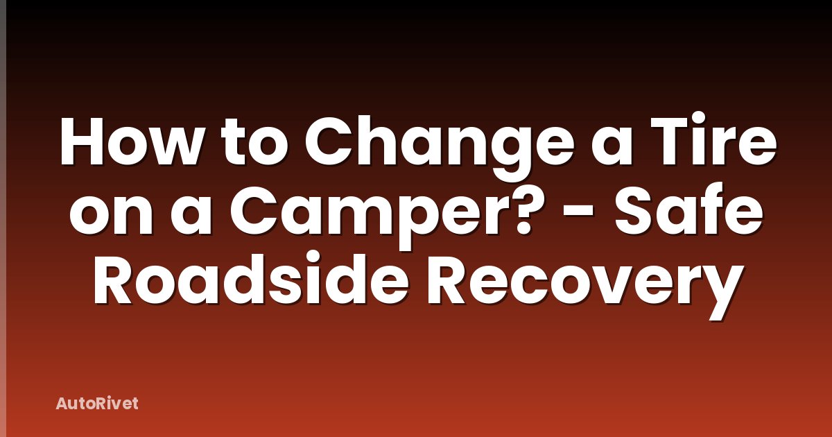 How to Change a Tire on a Camper? - Safe Roadside Recovery