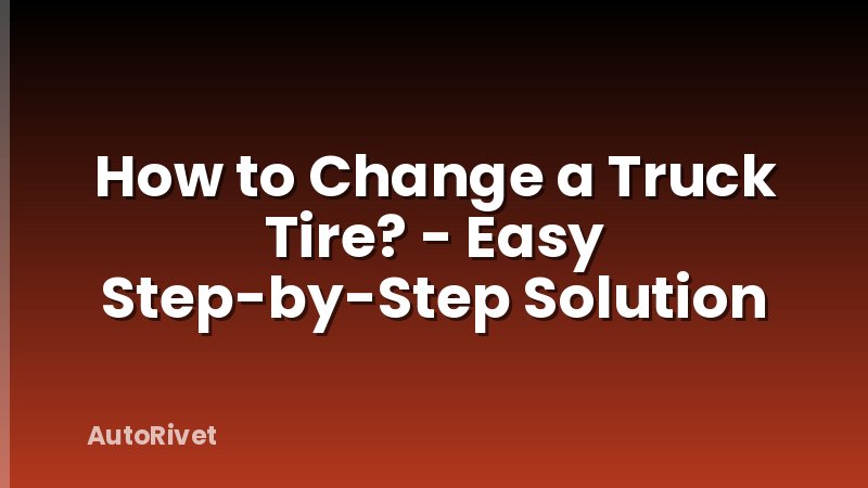 How to Change a Truck Tire? - Easy Step-by-Step Solution