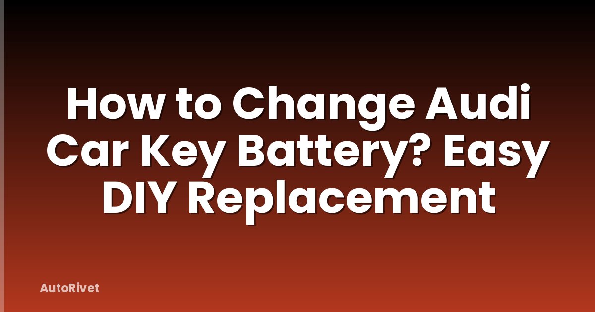 How to Change Audi Car Key Battery? Easy DIY Replacement