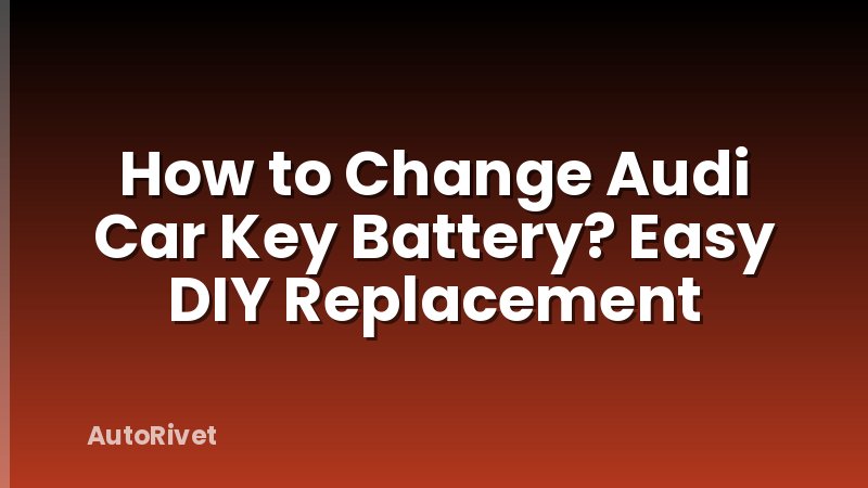 How to Change Audi Car Key Battery? Easy DIY Replacement