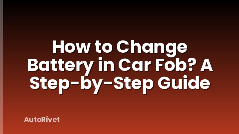 How to Change Battery in Car Fob? A Step-by-Step Guide