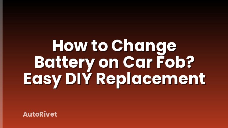 How to Change Battery on Car Fob? Easy DIY Replacement