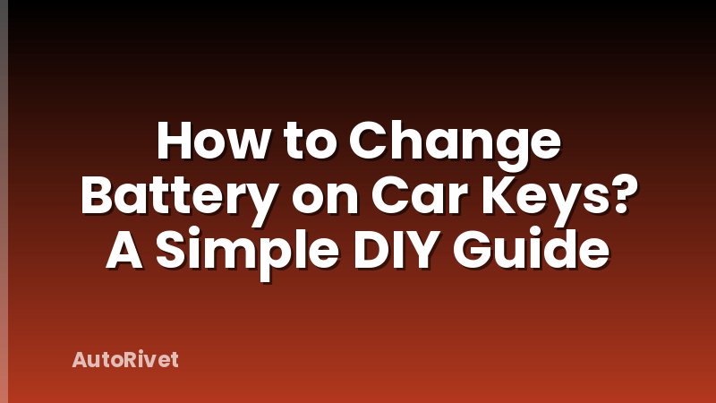 How to Change Battery on Car Keys? A Simple DIY Guide