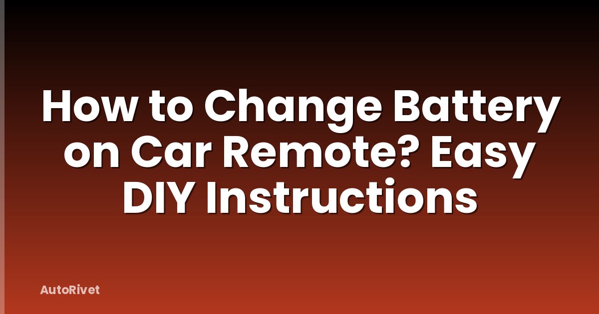 How to Change Battery on Car Remote? Easy DIY Instructions