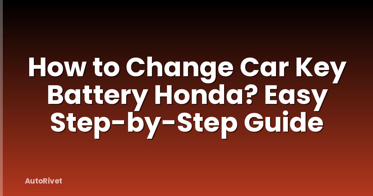 How to Change Car Key Battery Honda? Easy Step-by-Step Guide