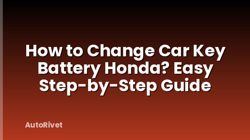 How to Change Car Key Battery Honda? Easy Step-by-Step Guide