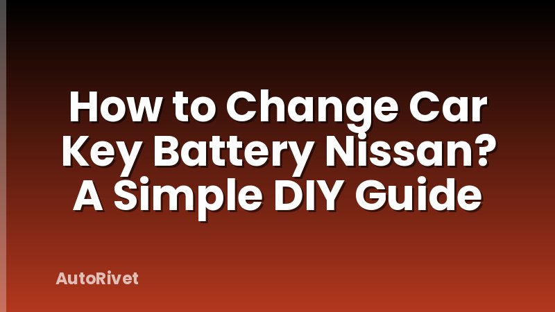 How to Change Car Key Battery Nissan? A Simple DIY Guide
