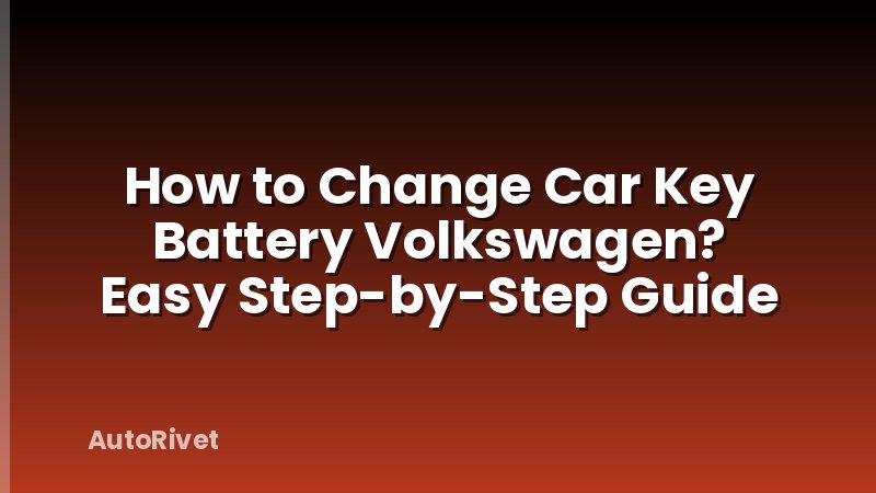 How to Change Car Key Battery Volkswagen? Easy Step-by-Step Guide