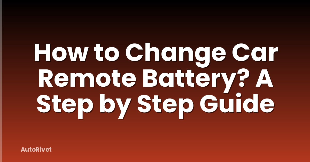 How to Change Car Remote Battery? A Step by Step Guide