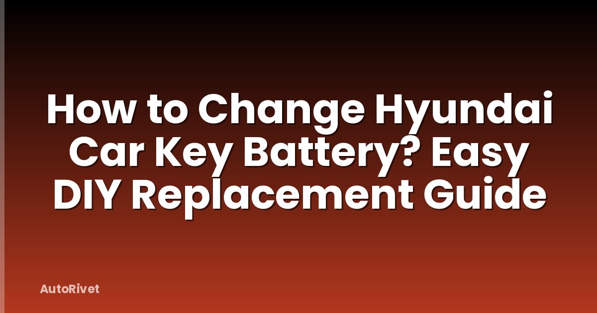 How to Change Hyundai Car Key Battery? Easy DIY Replacement Guide