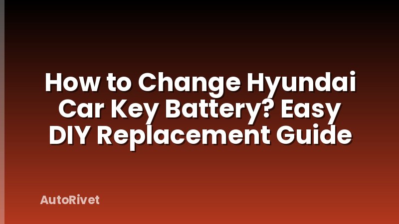 How to Change Hyundai Car Key Battery? Easy DIY Replacement Guide