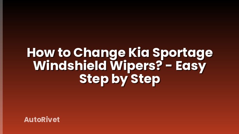 How to Change Kia Sportage Windshield Wipers? - Easy Step by Step