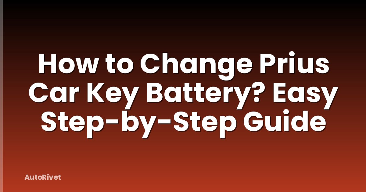 How to Change Prius Car Key Battery? Easy Step-by-Step Guide