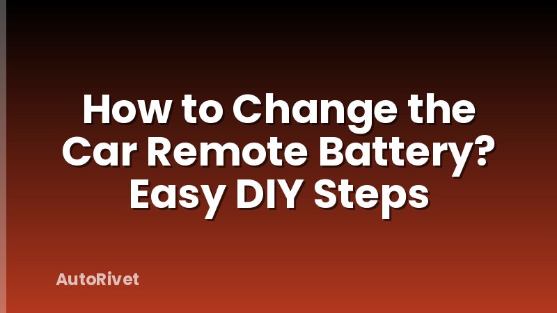 How to Change the Car Remote Battery? Easy DIY Steps