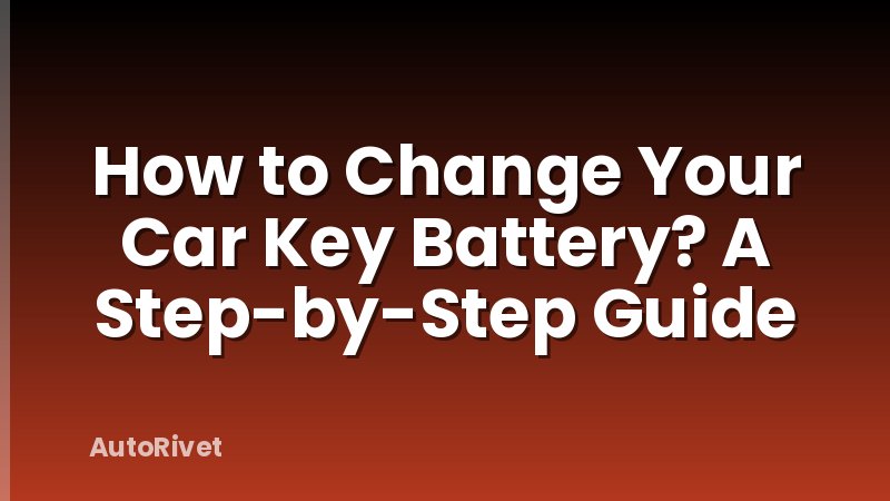 How to Change Your Car Key Battery? A Step-by-Step Guide