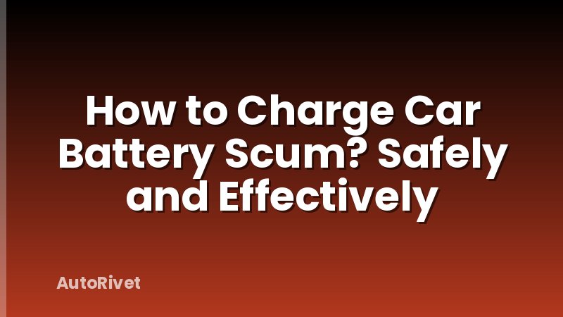 How to Charge Car Battery Scum? Safely and Effectively