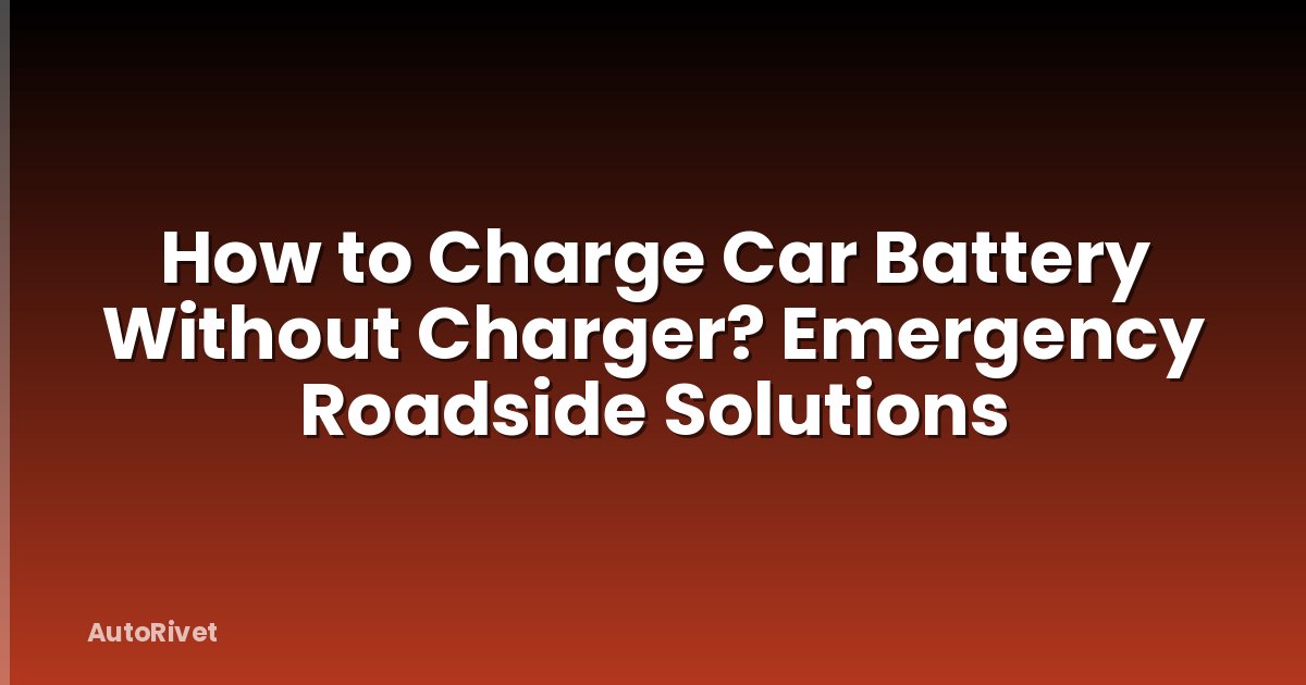 How to Charge Car Battery Without Charger? Emergency Roadside Solutions