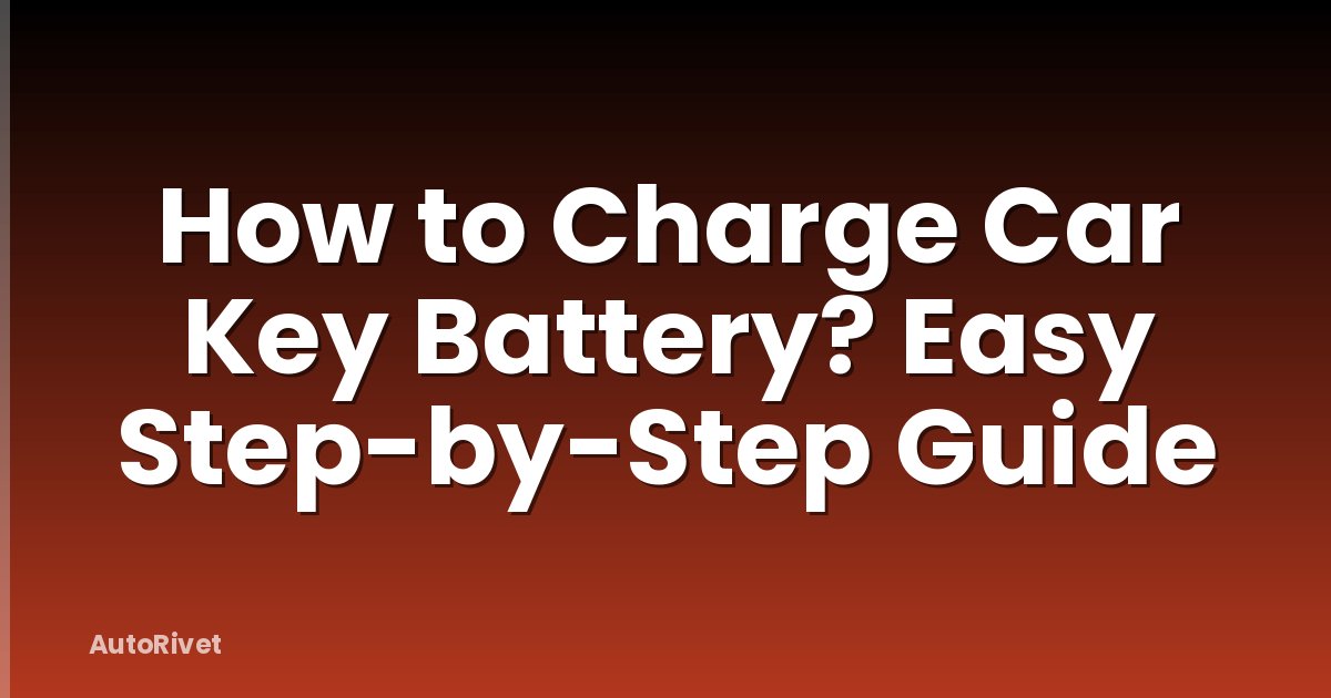 How to Charge Car Key Battery? Easy Step-by-Step Guide