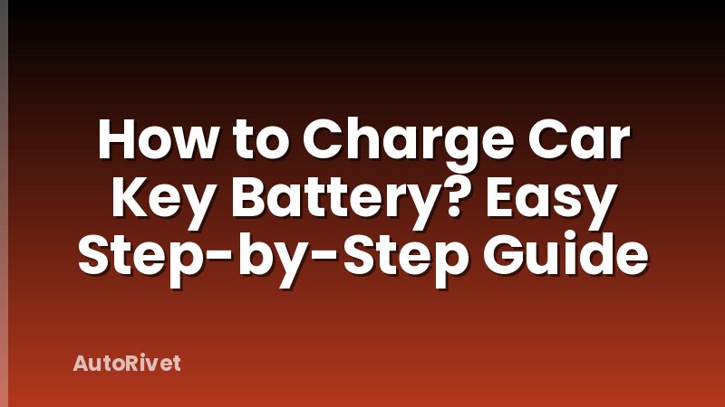 How to Charge Car Key Battery? Easy Step-by-Step Guide