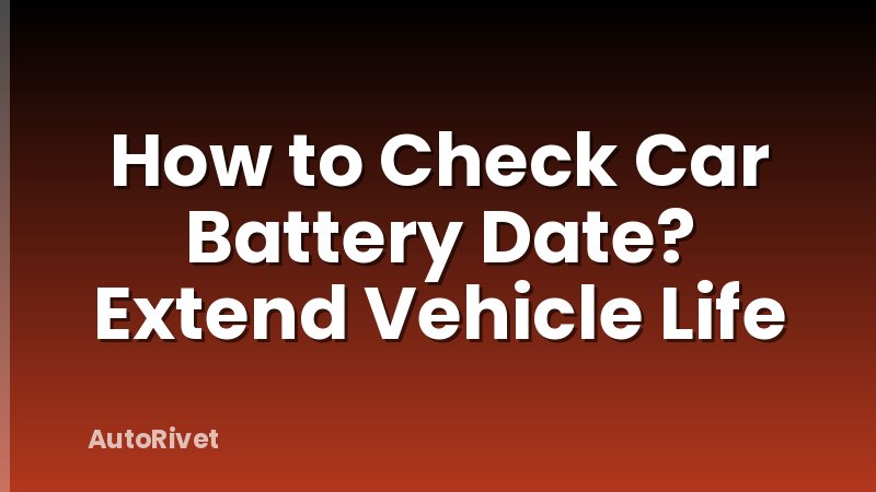 How to Check Car Battery Date? Extend Vehicle Life