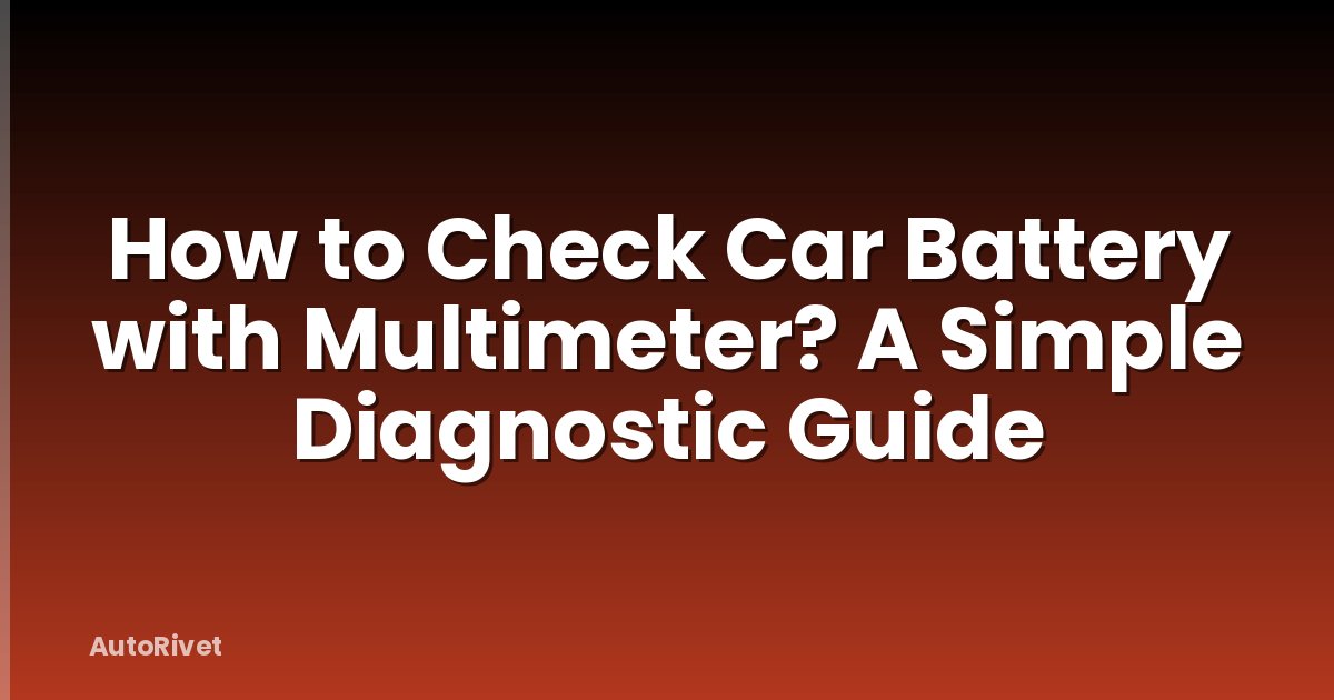 How to Check Car Battery with Multimeter? A Simple Diagnostic Guide