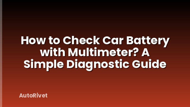 How to Check Car Battery with Multimeter? A Simple Diagnostic Guide