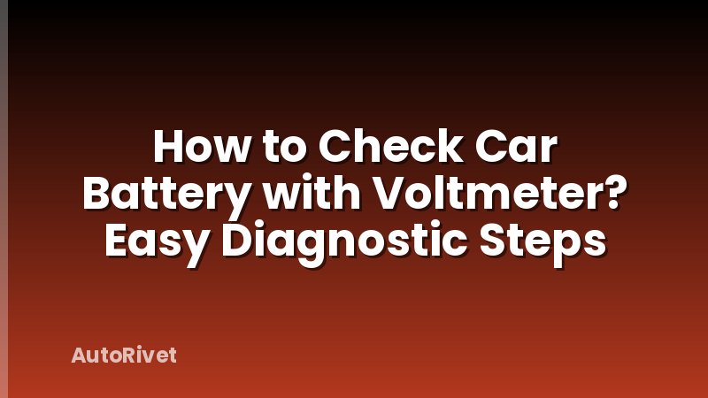 How to Check Car Battery with Voltmeter? Easy Diagnostic Steps