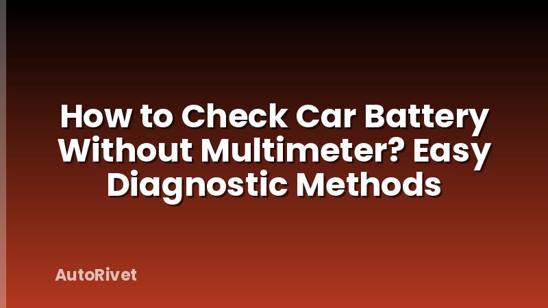 How to Check Car Battery Without Multimeter? Easy Diagnostic Methods