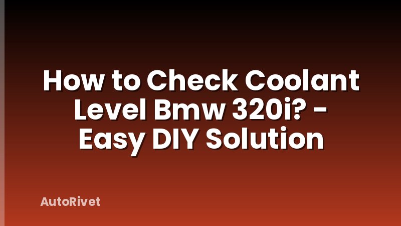 How to Check Coolant Level Bmw 320i? - Easy DIY Solution