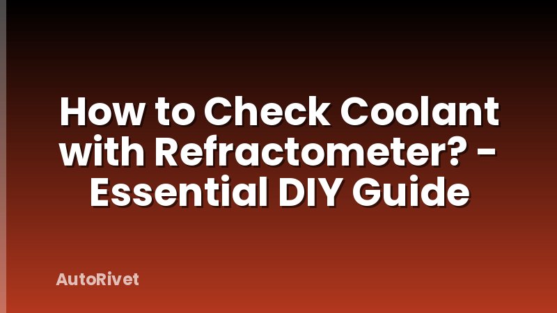 How to Check Coolant with Refractometer? - Essential DIY Guide