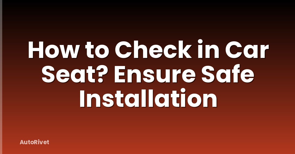 How to Check in Car Seat? Ensure Safe Installation