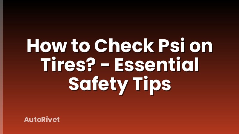 How to Check Psi on Tires? - Essential Safety Tips