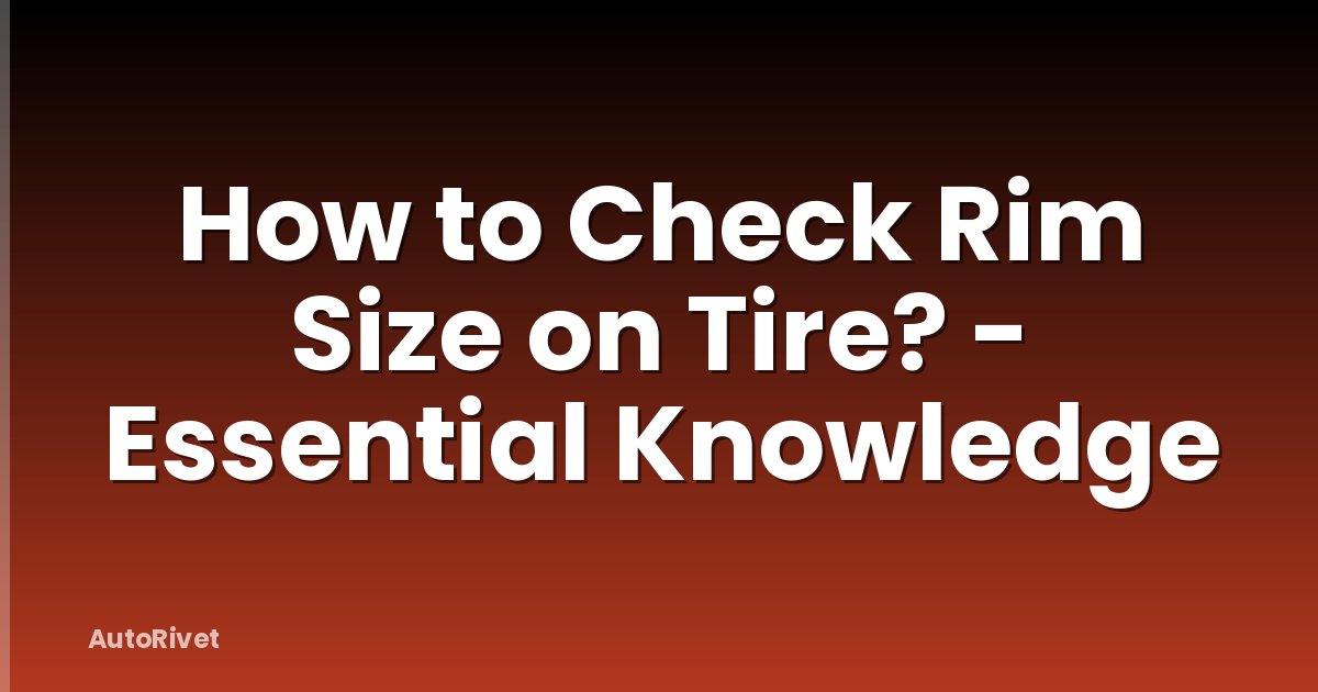 How to Check Rim Size on Tire? - Essential Knowledge