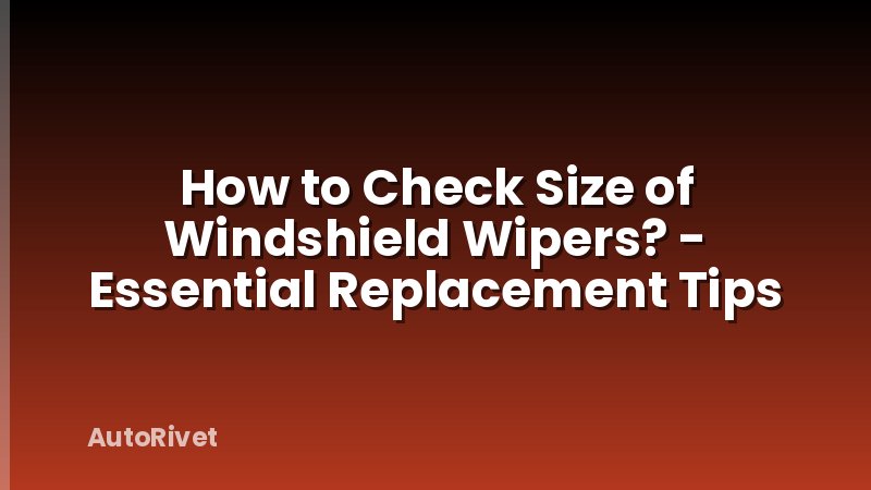 How to Check Size of Windshield Wipers? - Essential Replacement Tips