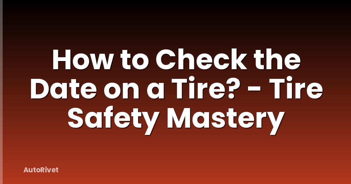 How to Check the Date on a Tire? - Tire Safety Mastery